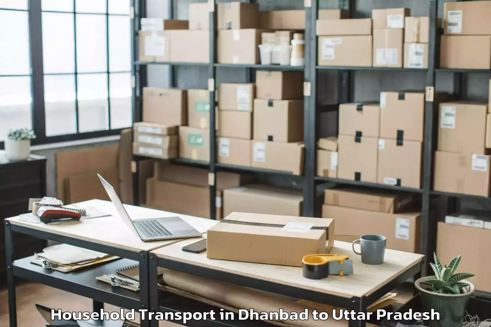 Dhanbad to Meja Household Transport Booking